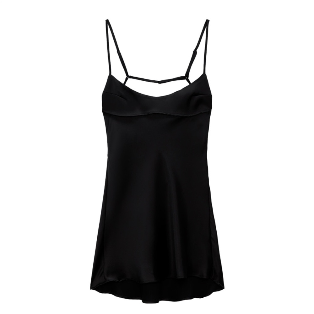 Black Satin Mini Zara Viral Dress